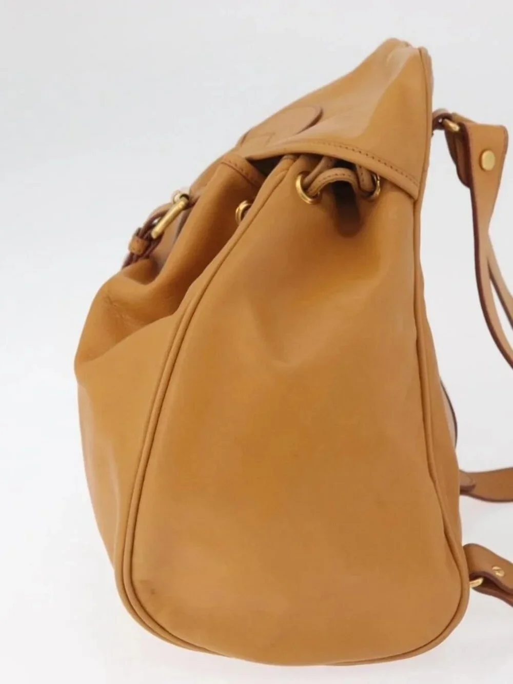 GUCCI Backpack Leather Beige Gold 003 58 0008 Auth 182383